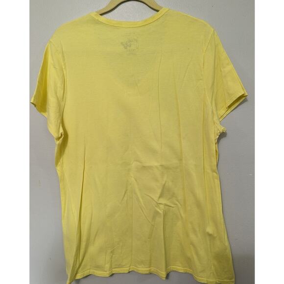 Just My Size Women's Yellow/Green/Purple Print T Shirt V Neck Size 1X/16W - Picture 4 of 4